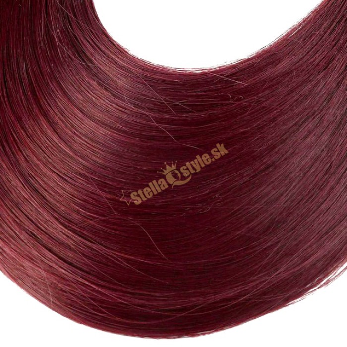 Clip in rýchlopás rovný na predlžovanie a zahustenie vlasov 666 / 118 Wine red - vínovo červená