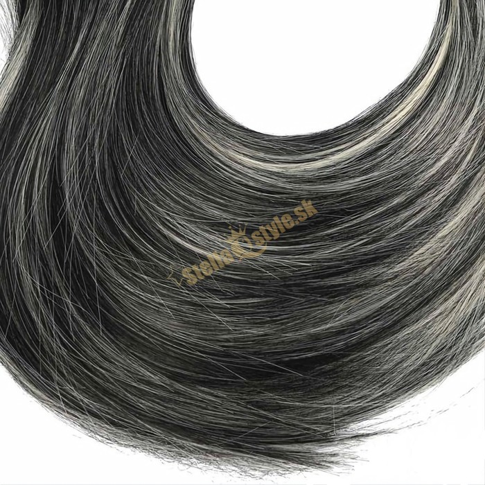 Clip in rýchlopás rovný na predlžovanie a zahustenie vlasov 666 / 1BH613 čierna s blond melírom