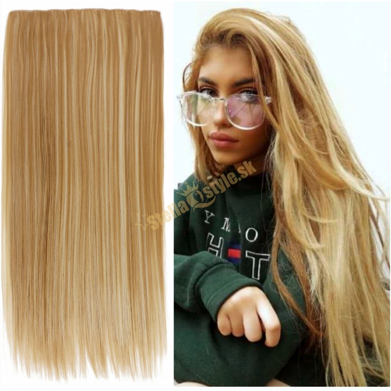 Clip in rýchlopás rovný na predlžovanie a zahustenie vlasov 666 / 27H613 prírodný blond melír